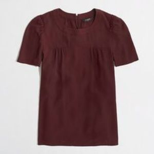 J.Crew Factory draped gathered top in Cabernet